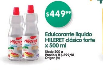 Supermercados Buenos Días Edulcorante Líquido Hileret Clásico Forte x 500ml oferta
