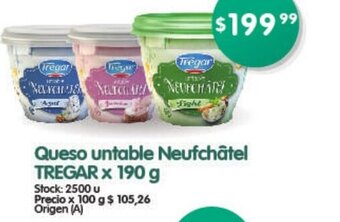 Supermercados Buenos Días Queso Untable Neufchâtel Tregar x 190g oferta