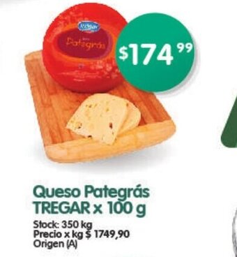 Supermercados Buenos Días Queso Pategrás Tregar x 100 g oferta