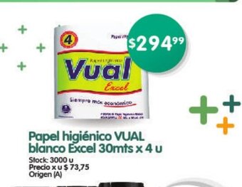 Supermercados Buenos Días Papel Higiénico Vual Blanco Excel 30mts x 4u oferta