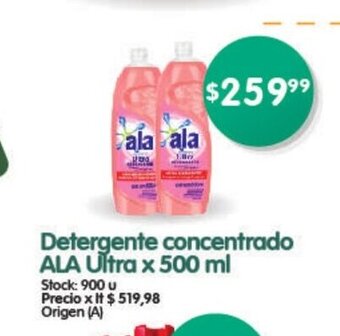 Supermercados Buenos Días Detergente Concentrado Ala Ultra x 500ml oferta