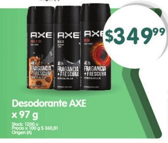 Supermercados Buenos Días Desodorante Axe x 97 g oferta