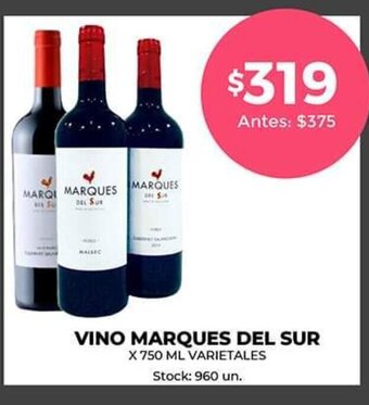Supermercados Tadicor Vino Marques del Sur oferta
