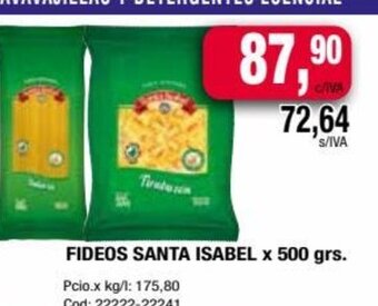 Maxiconsumo Fideos Santa Isabel x 500grs oferta