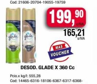 Maxiconsumo Desod. Glade x 360cc oferta
