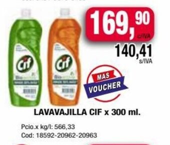 Maxiconsumo Lavavajilla Cif x 300ml oferta