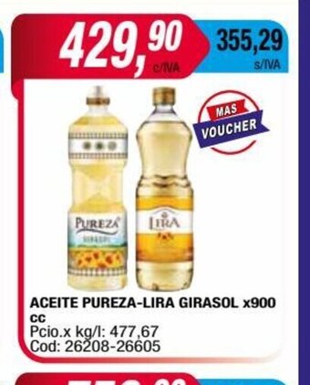 Maxiconsumo Aceite Pureza-Lira Girasol x 900cc oferta