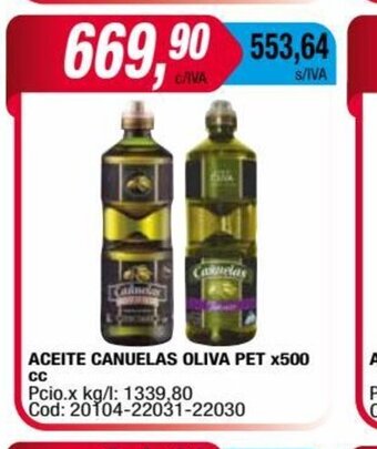 Maxiconsumo Aceite Canuelas Oliva Pet x 500cc oferta