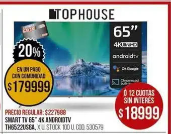 Coto Smart TV 65" 4K Android TV TH6522US6A oferta