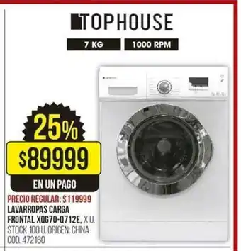 Coto Lavarropas Carga Frontal XQG70-Q712E oferta