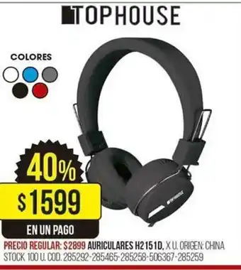 Coto Auriculares H2 15 1D oferta