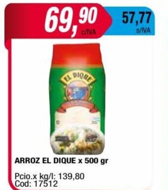 Maxiconsumo Arroz El Dique x 500gr oferta