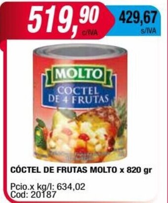 Maxiconsumo Cóctel De Frutas Molto x 820gr oferta