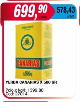 Maxiconsumo Yerba Canarias x 500gr oferta