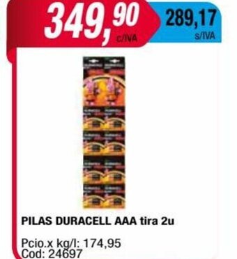 Maxiconsumo Pilas Duracell AA Tira 2u oferta