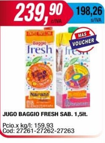 Maxiconsumo Jugo Baggio Fresh Sab. 1.5lt oferta