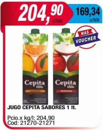 Maxiconsumo Jugo Cepita Sabores 1 lt. oferta