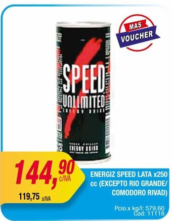Maxiconsumo Energiz Speed Lata x 250cc oferta