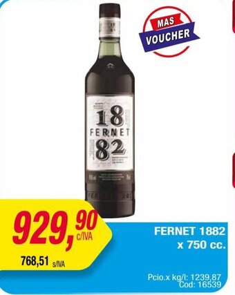 Maxiconsumo Fernet 1882 x 750cc oferta