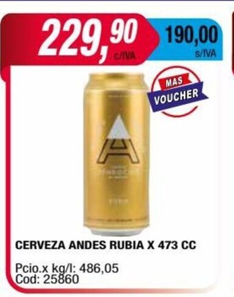 Maxiconsumo Cerveza Andres Rubia x 473 CC oferta