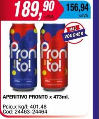Maxiconsumo Aperitivo Pronto x 473ml oferta