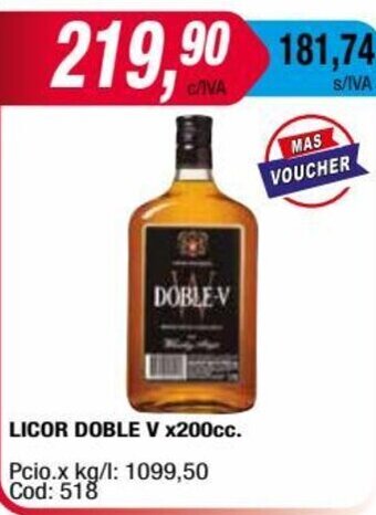 Maxiconsumo Licor Doble V x 200cc oferta