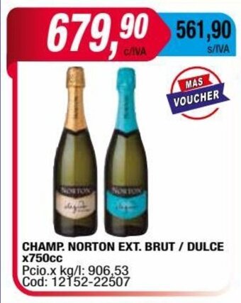Maxiconsumo Champ. Norton Ext. Brut/Dulce x 750cc oferta