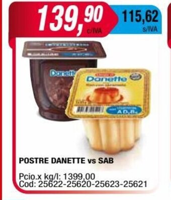 Maxiconsumo Postre Danette vs Sab oferta