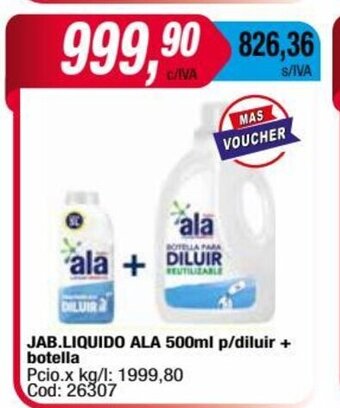 Maxiconsumo Jab. Liquido Ala 500ml p/diluir + Botella oferta