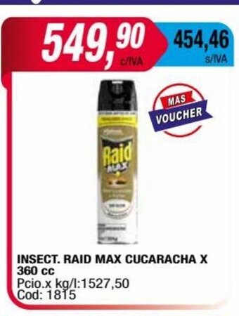 Maxiconsumo Insect. Raid Max Cucaracha x 360cc oferta