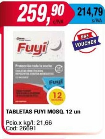 Maxiconsumo Tabletas Fuyi Mosq. 12un oferta