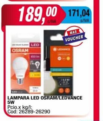 Maxiconsumo Lampara Led Osram/Ledvance 5w oferta