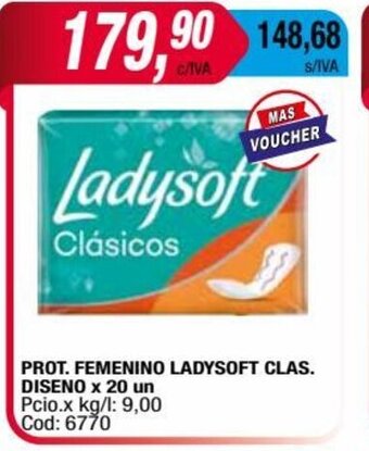 Maxiconsumo Prot. Femenino Ladysoft Clas. Diseno x 20un oferta