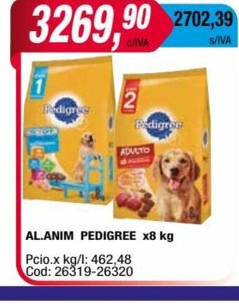 Maxiconsumo Al.Anim Pedigree x 8kg oferta