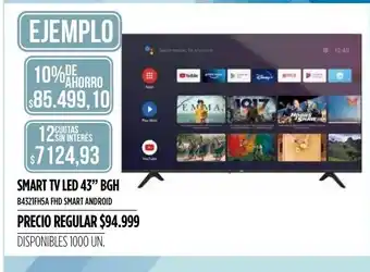 Supermercados Vea Smart Tv Led 43" BGH oferta