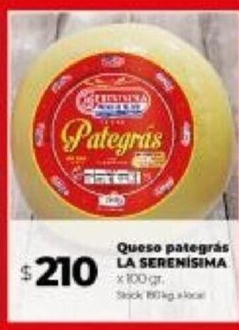 Disco Queso Pategras La Serenisima oferta