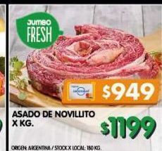 Jumbo Asado de novillito x kg oferta