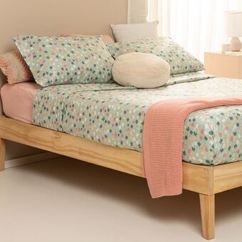 Arredo Juego de sábanas queen size flores felices oferta