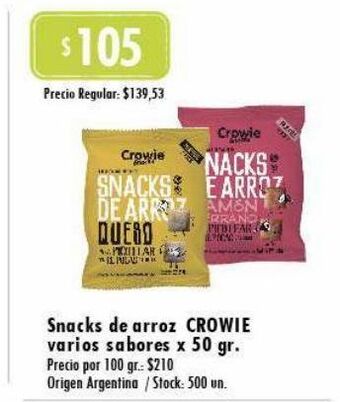 Jumbo Snacks de arroz crowie oferta