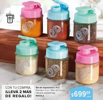 Tsu Cosméticos Set De Especeiros x 4 u oferta