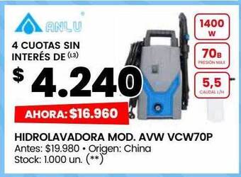 Changomas Hidrolavadora mod. avw vcw70p anlu oferta
