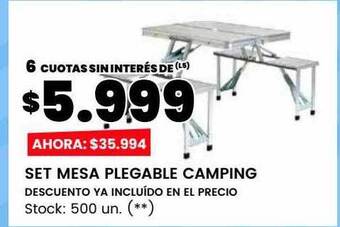 Set mesa plegable camping