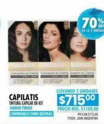 Pigmento Capilatis tintura capilar en kit 70% off en la 2a unidad oferta