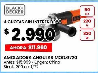 Changomas Amoladora angular mod.g720 black+decker oferta