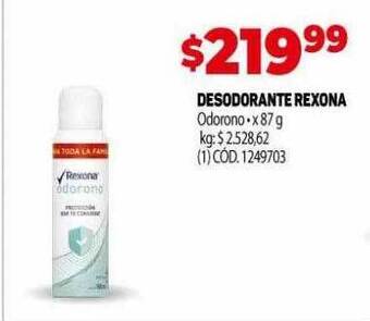 Makro Desodorante rexona odorono oferta