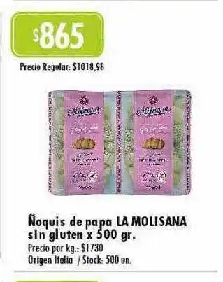 Disco Ñoquis da papa la molisana sin gluten oferta