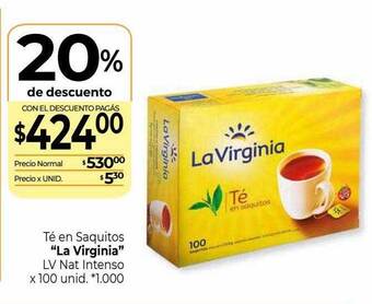La Anonima Té en saquitos oferta