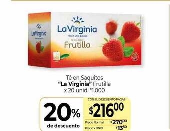 La Anonima Té en saquitos oferta