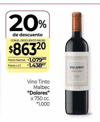 La Anonima Vino tinto malbec oferta