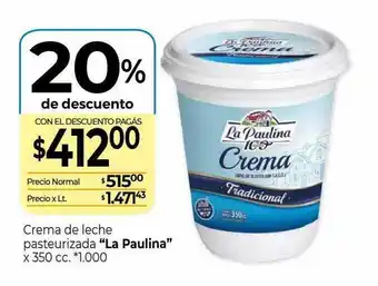 La Anonima Crema de leche pasteurizada oferta